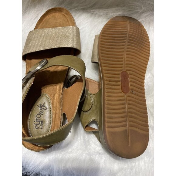 Eurosoft By Söfft Womens Metallic Gold Buckle Strap Sandals Size 10M - Picture 7 of 7